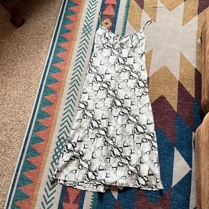 Snake print slip dress